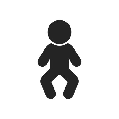 Paket beyaz arka planda izole edilmiş, uyuyan bebek, bebek ve çocuk işareti simgesi