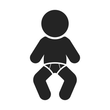 Paket beyaz arka planda izole edilmiş, uyuyan bebek, bebek ve çocuk işareti simgesi