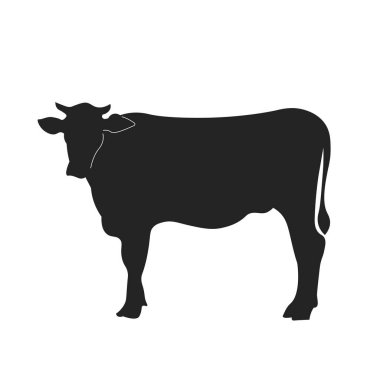 İzole edilmiş dikdörtgen sarı hayvan geçişi işareti, yol güvenliği uyarısı, inek çiftçiliği zore