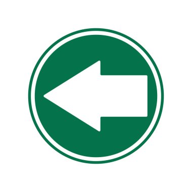 Yalıtılmış işaret yuvarlak ok çapraz giriş ve çıkış, yön işareti