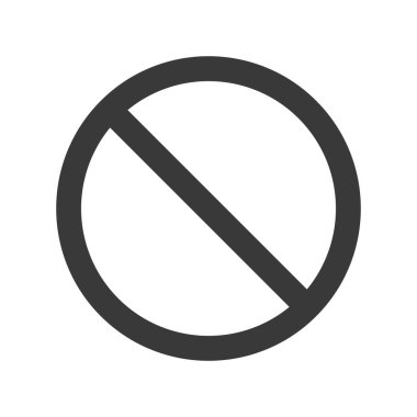 Büyük siyah gri yuvarlak işaretli daire çizme, bir şey yapma, dur ya da izole işareti yapma.