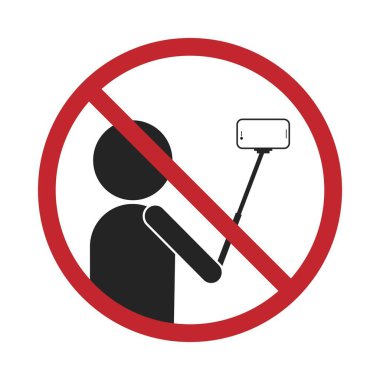 İzole edilmiş yasaklama işareti: Kendi portreni çekme, selfie çekme, kamera kullanma, kırmızı çizgide yasak işareti kullanma. 
