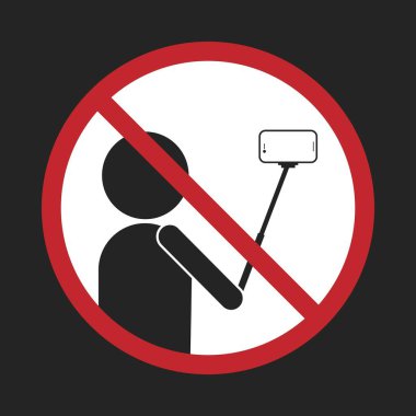 İzole edilmiş yasaklama işareti: Kendi portreni çekme, selfie çekme, kamera kullanma, kırmızı çizgide yasak işareti kullanma. 