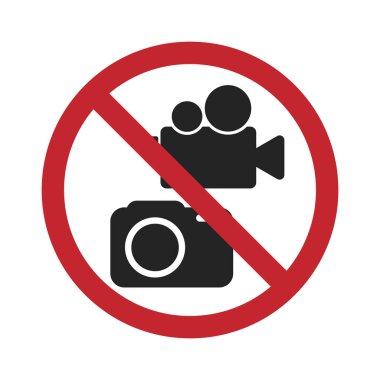 İzole edilmiş resim işareti yok, kamera yok, kayıt videosu yasak, fotoğraf çekilmesine izin yok