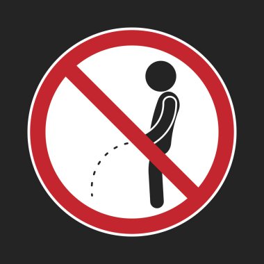 Isolated black pictogram man pee, for do not piss sign on public area or swimming pool