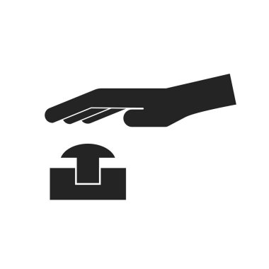 El düğmesinin izole edilmiş resim işareti, acil durdurma etiketi için, işleme girmeyin