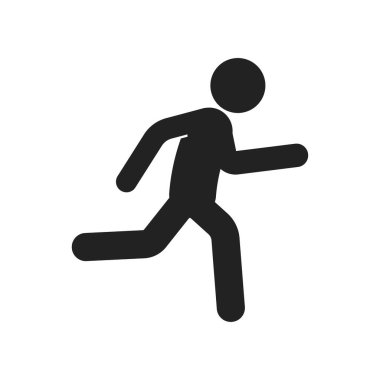 İzole edilmiş Pictogram çalışma işareti, insan koşusu, aktif spor simgesi