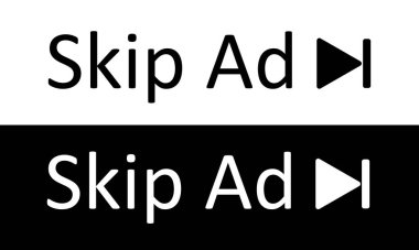Siyah kalın reklam, reklam yok, beyaz ve siyah izole simge vektörü reklamını atla