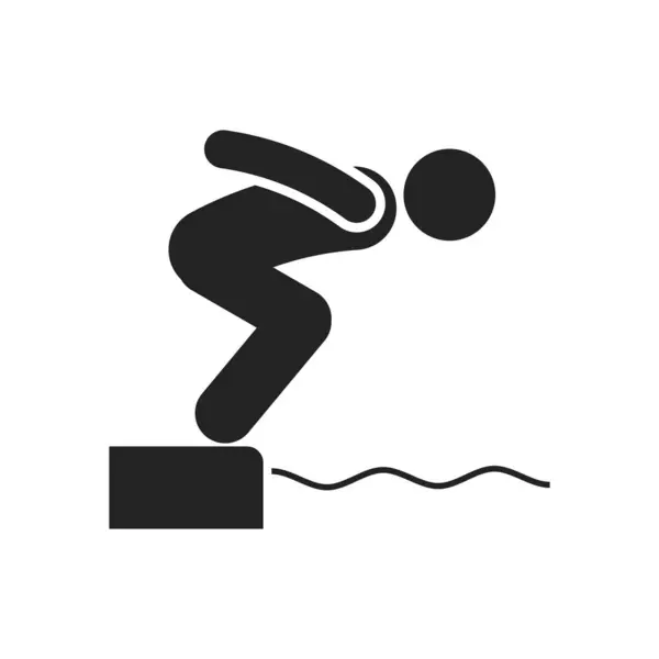 Yasak tabelası suya dalmak ya da atlamak yok, güvenlik işareti yüzme havuzu ve açık su için.