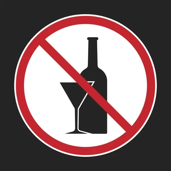 stock vector Isolated prohibited sign of no alcohol, no drunk, with illustration wine glass and beer bottle