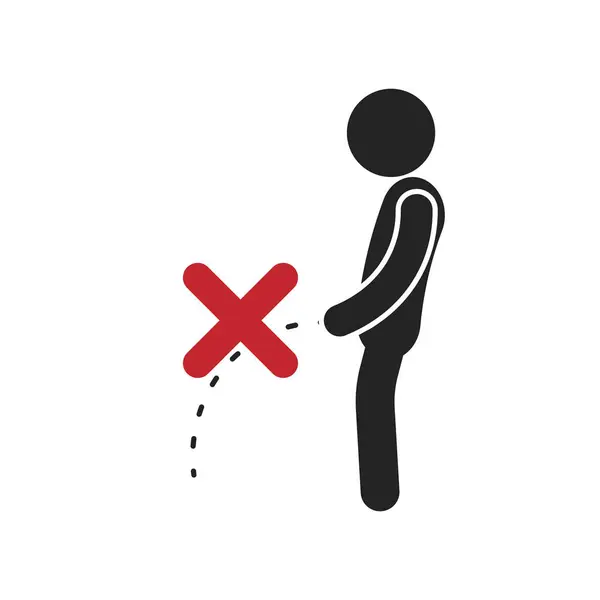 stock vector Isolated black pictogram man pee, for do not piss sign on public area or swimming pool