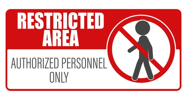 stock vector Red White Restricted Area Authorized Personnel Only Symbol Warning Precaution Sign, Do Not Enter Isolated White Label, No Trespassing Vector