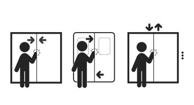 Yazdırılabilir etiket tasarımı tehlike işareti Asansör, tren, otobüs kapısı