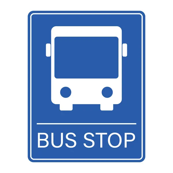 İzole edilmiş mavi dikdörtgen otobüs durağı işareti, otobüs geçişi etiketi tasarımı