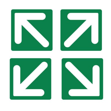 Giriş ve çıkış için işaret dikdörtgeni kare okunu bohçala