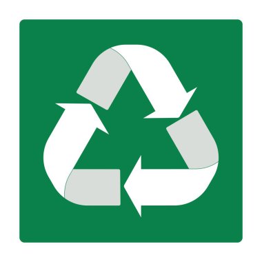 Yeşil üçgenin izole edilmiş simgesi ekoloji, yeşil, geri dönüşüm sembolü ve yeniden kullanım simgesi için siyah gradyan geri dönüşümü