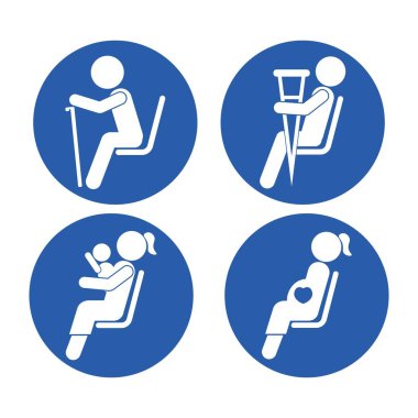 Yazdırılabilir sarı etiket öncelikli koltuk, yaşlı, engelli, hamile, çocuklu kadın, otobüs taşımacılığı veya halka açık alan tabelası için