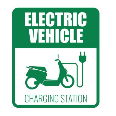 EV park alanı veya şarj istasyonu için, geri dönüşüm gücü ve elektrikli araba üzerinde pintable yeşil beyaz dikdörtgen işareti