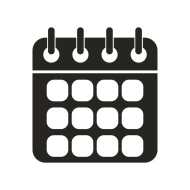 Düz tasarım izole takvim simgesi, duvar tarihi takvimi sembolü, randevu toplantısı ajanda çizim sembolü