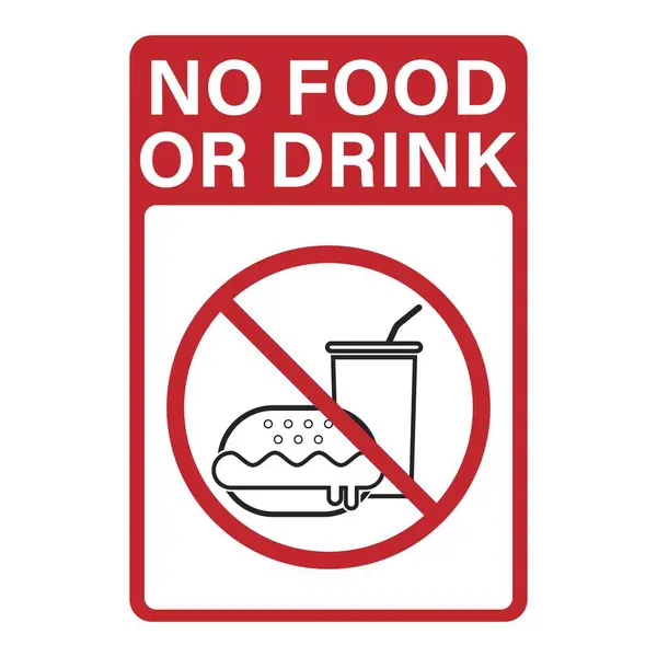 İçeriye yiyecek ve içecek getirmemenin izole bir örneği. Beyaz daire şeklinde kırmızı çizilmesine izin verilmiyor.