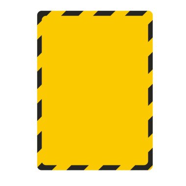 Güvenlik, alarm, dikkat, tehlike, uyarı, yasaklama işareti için sarı ve siyah boş fotokopi alanının izole edilmiş şablon tasarımı