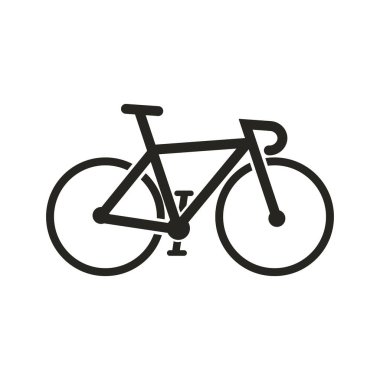 İzole edilmiş basılabilir bisiklet yolu, yuvarlak daire mavi formatlı bisiklet yolu tabelası, illüstrasyon klasik yol bisikleti.