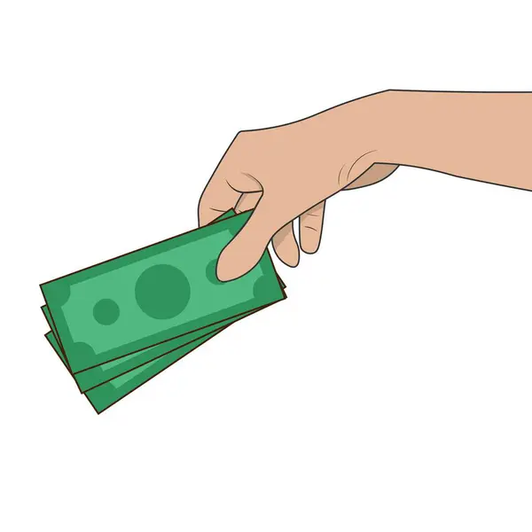 A hand reaching out to grab a stack of money, representing the successful collection of payments