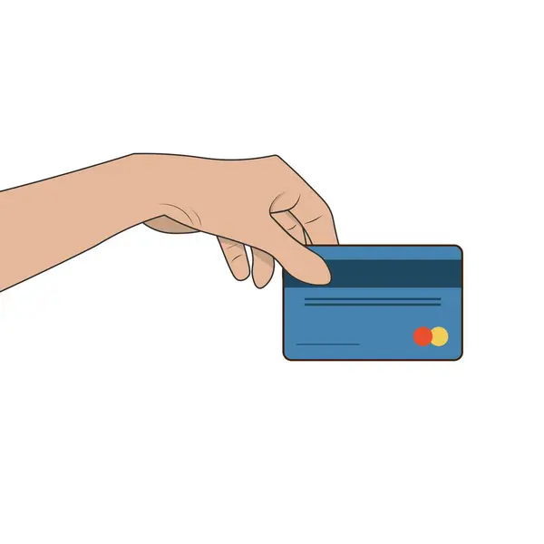 Bankamatik kartı, banka kartı, kredi kartı ikonu, ödemeyi ekonomik grafiksel tasarım yapmak için izole edilmiş karikatür stili çizimi