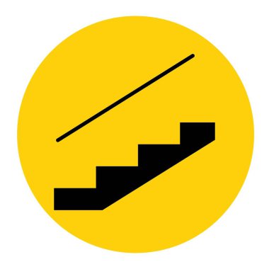 Paket, izole edilmiş taslak çizim çizelgesi, yürüyen ve merdivenleri çıkan bir adamın güvenlik işareti, güvenlik binası tabelası için grafik kaynağı, kapalı bilgi etiketi