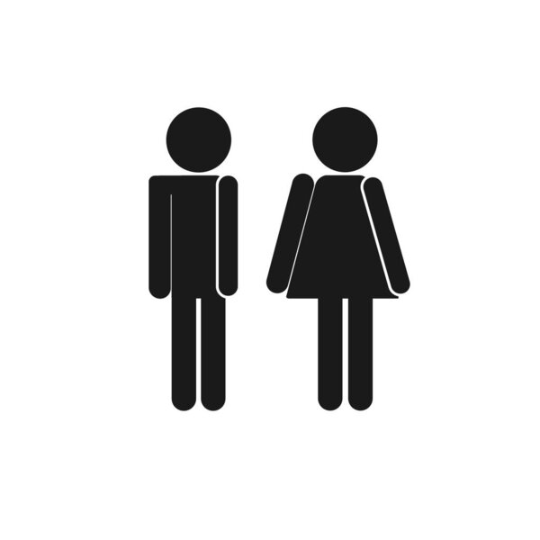 Isolated sign men man women women hold pee posture for design toilet, rest room, wc, water closed, stomach ache graphic resources element