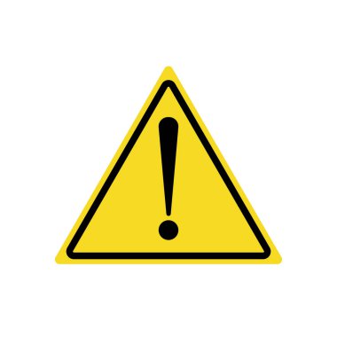 Çizgi film stili üçgen sarı üçgen sarı siyah ünlem işareti uyarı, uyarı, tehlike, dikkat lütfen hata, uyarı, tehlike işareti