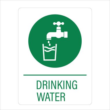 İzole edilmiş basılabilir yeşil dikdörtgen içme suyu, bir bardağa musluk suyu damlatarak su içmek için kaydedin.