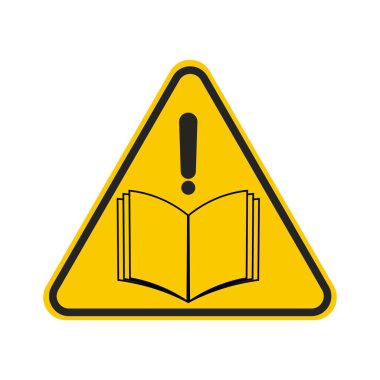 İzole edilmiş mavi yuvarlak işaret defteri, belge, kağıt, eğitim için kılavuz kitap, ünlem işareti ve el işaretli kılavuz kitap