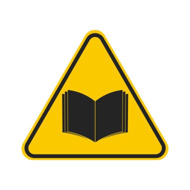 İzole edilmiş mavi yuvarlak işaret defteri, belge, kağıt, eğitim için kılavuz kitap, ünlem işareti ve el işaretli kılavuz kitap