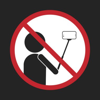 İzole edilmiş yasaklama işareti: Kendi portreni çekme, selfie çekme, kamera kullanma, kırmızı çizgide yasak işareti kullanma. 