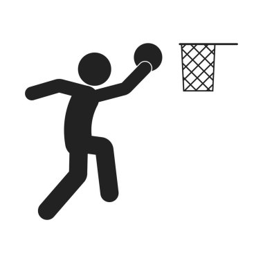 Basket Balosu 'nun izole edilmiş resimli resmi, sağlıklı aktivite işareti.