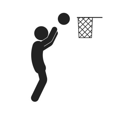 Basket Balosu 'nun izole edilmiş resimli resmi, sağlıklı aktivite işareti.
