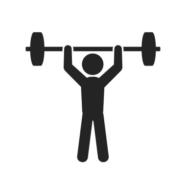 izole edilmiş spor piktogramı, kol egzersizi, halter, kol bisepsi kıvrımı, beden eğitimi ikonu.