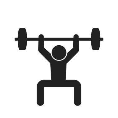 izole edilmiş spor piktogramı, kol egzersizi, halter, kol bisepsi kıvrımı, beden eğitimi ikonu.