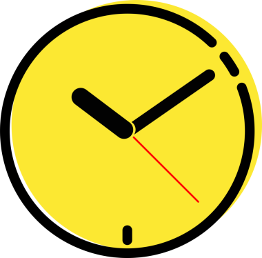 Basit Sarı Saat vektör resimleme simgesi, sembol, logo