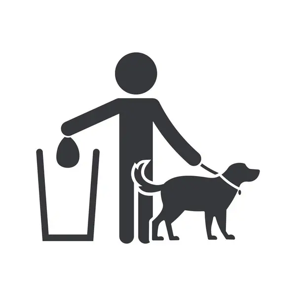 İzole edilmiş resim işareti, köpeğinizin arkasını temizlemek, park ve kamu alanı için kaka toplama talimatı