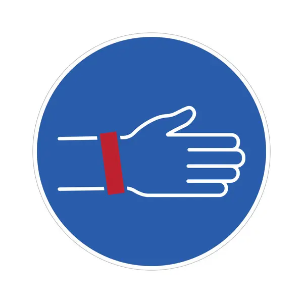 İzole güvenlik işareti: hastane, konser ve diğer etkinlik girişleri için kimlik bilekliği ya da bileklik takmak için mandaroty