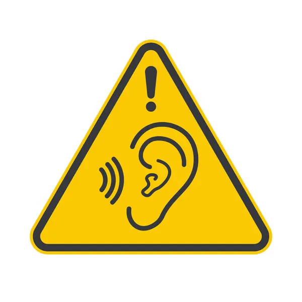 İzole güvenlik üçgeni işareti: yüksek ses, yüksek desibel ses alarmı