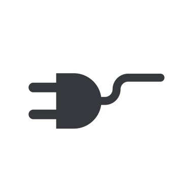 İzole edilmiş pictogram güç kaynağı ve soket, bağlantı ve şarj sembolü