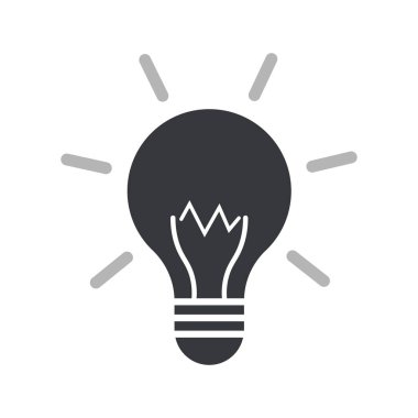 Elektrik, fikir, yaratıcı, güç ve ışığın izole edilmiş piktogram ampulü.