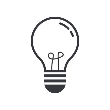 Elektrik, fikir, yaratıcı, güç ve ışığın izole edilmiş piktogram ampulü.