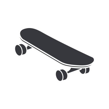 İzole edilmiş kaykay, uzun tahta, ekstrem spor malzemeleri simgesi.