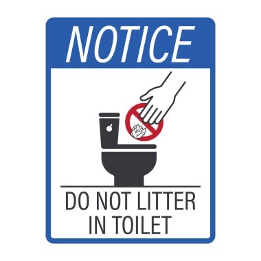 İzole edilmiş taslak resim çizgisi. Tuvalet kağıdını tuvalet kağıdına at. Temiz tutmak için, çöp atma ya da tuvalet işareti yapma.