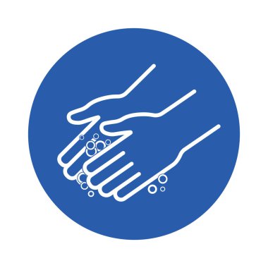 İzole edilmiş resim çizelgesi: mikropları ve hijyen alışkanlığını önleyerek sabunla el yıkama, temizlik ve sağlık