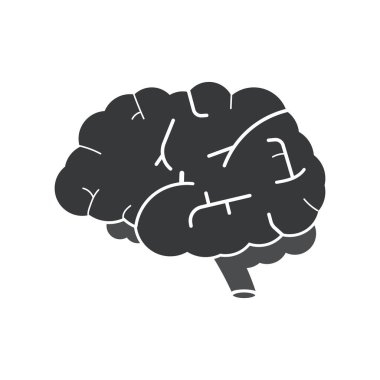 İnsan beyninin izole edilmiş piktogramı, sağlık, biliş ve tıbbi ve anatomik bağlamlarda hayati bir parçayı sembolize ediyor.